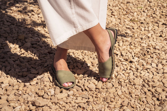 Studded Olive Slingback