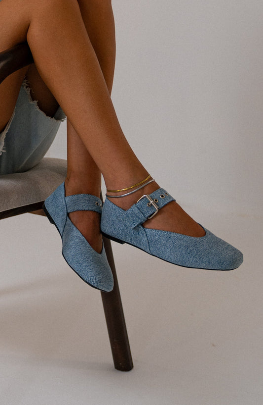 Skye Light Denim Ballerinas