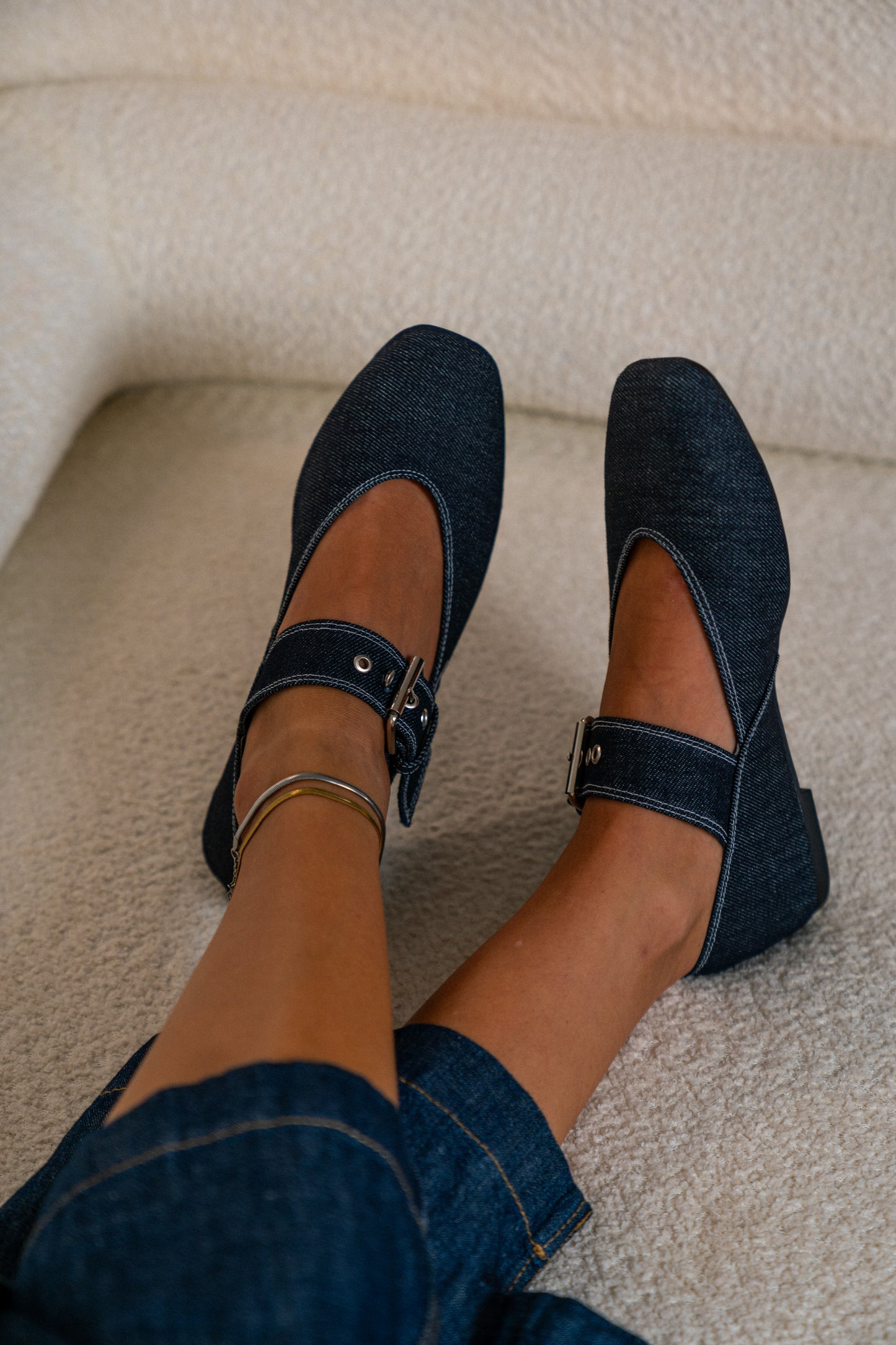 Skye Dark Denim Ballerinas