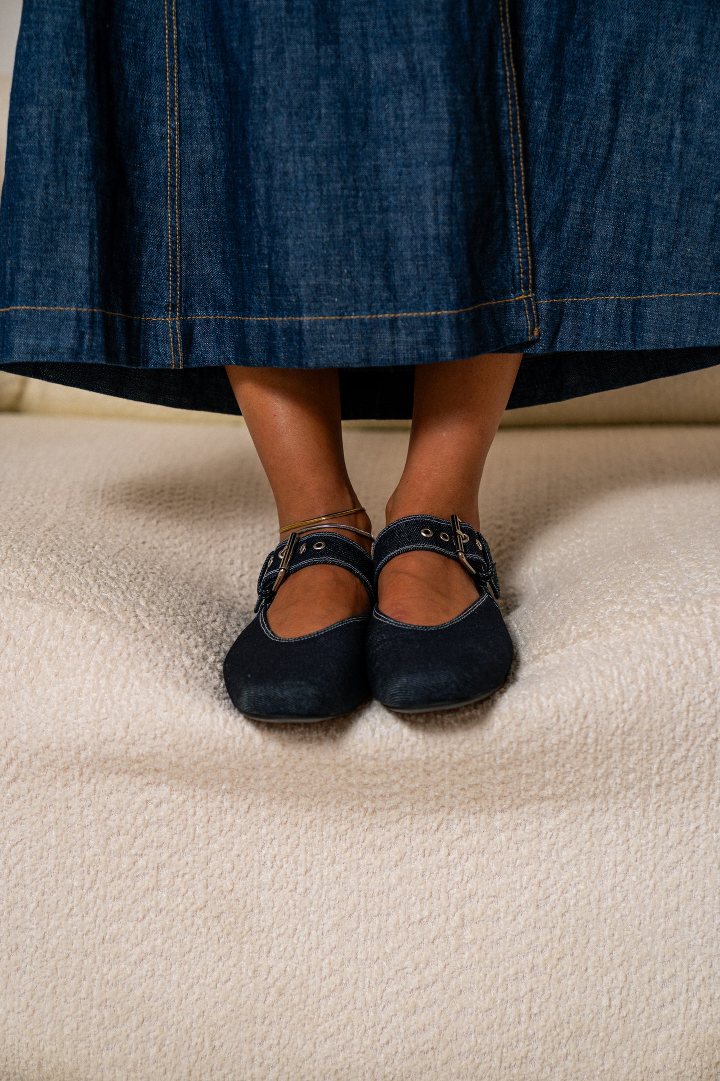 Skye Dark Denim Ballerinas