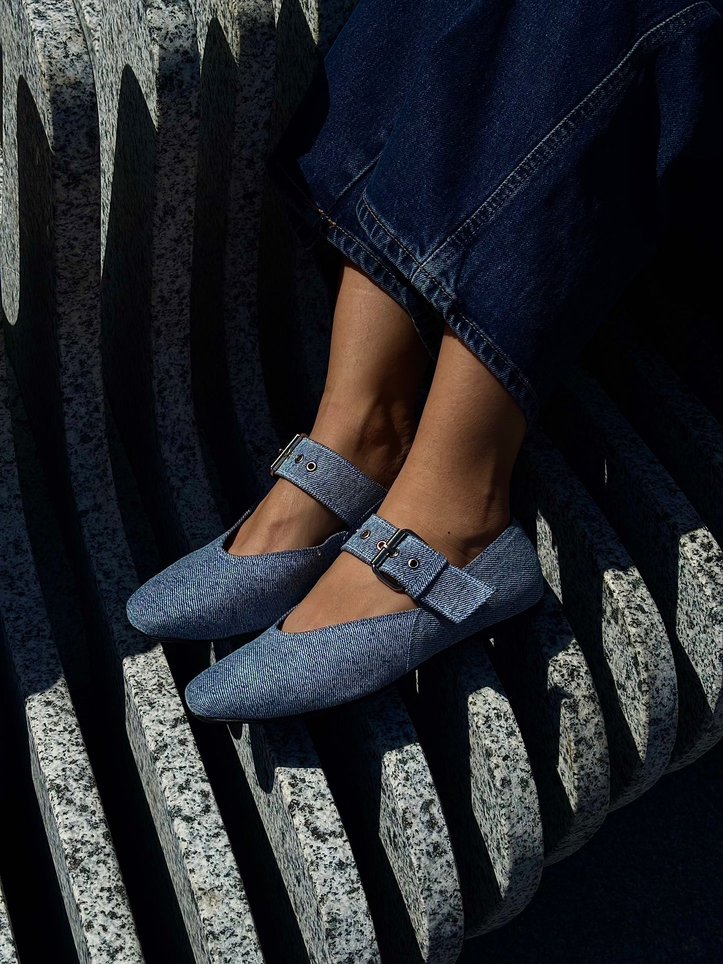 Skye Light Denim Ballerinas