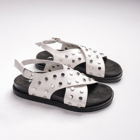 Trixie Cross Sandals White