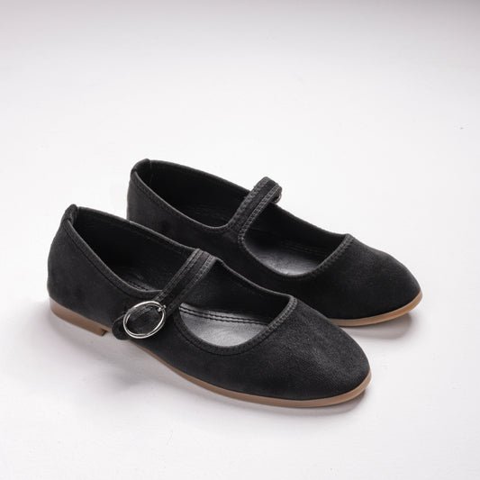 Alba Velvet Ballerinas Black