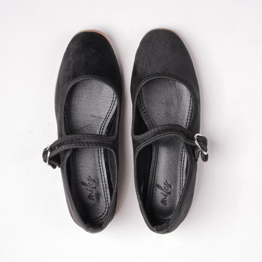 Alba Velvet Ballerinas Black