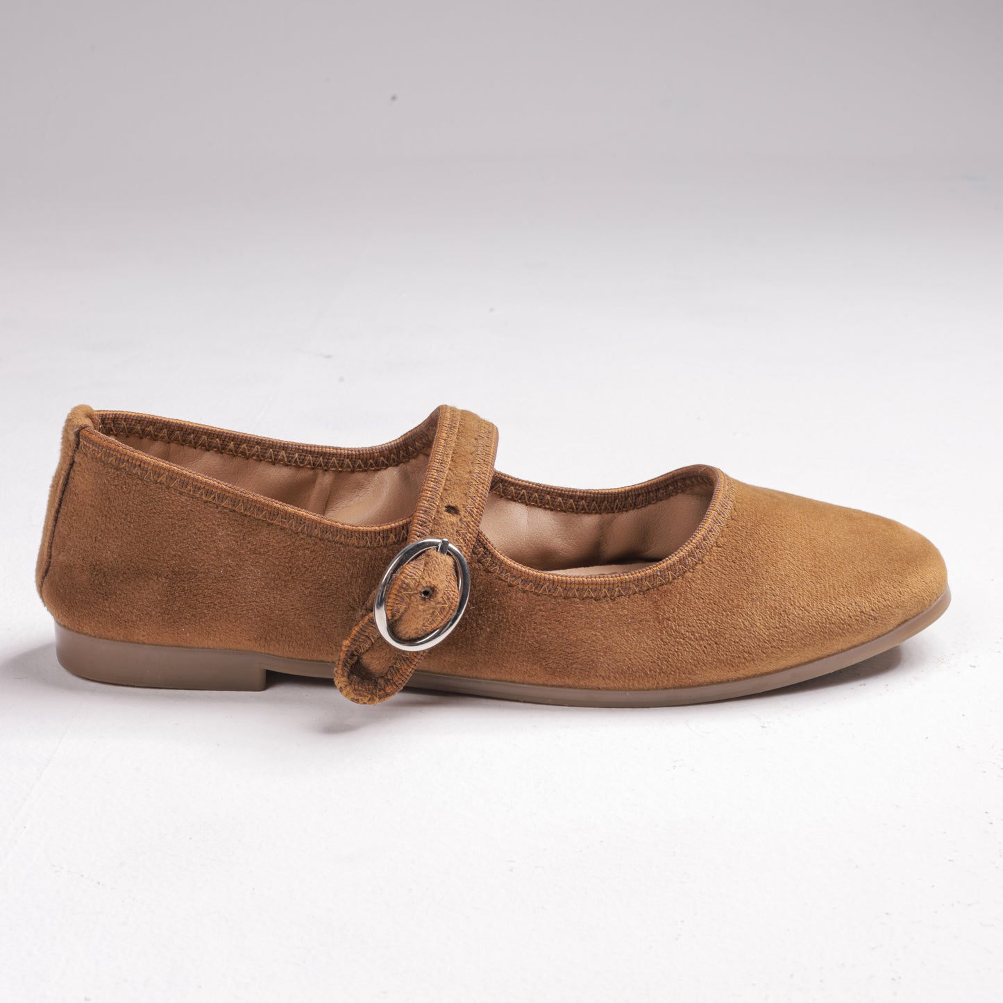 Alba Velvet Ballerinas Camel