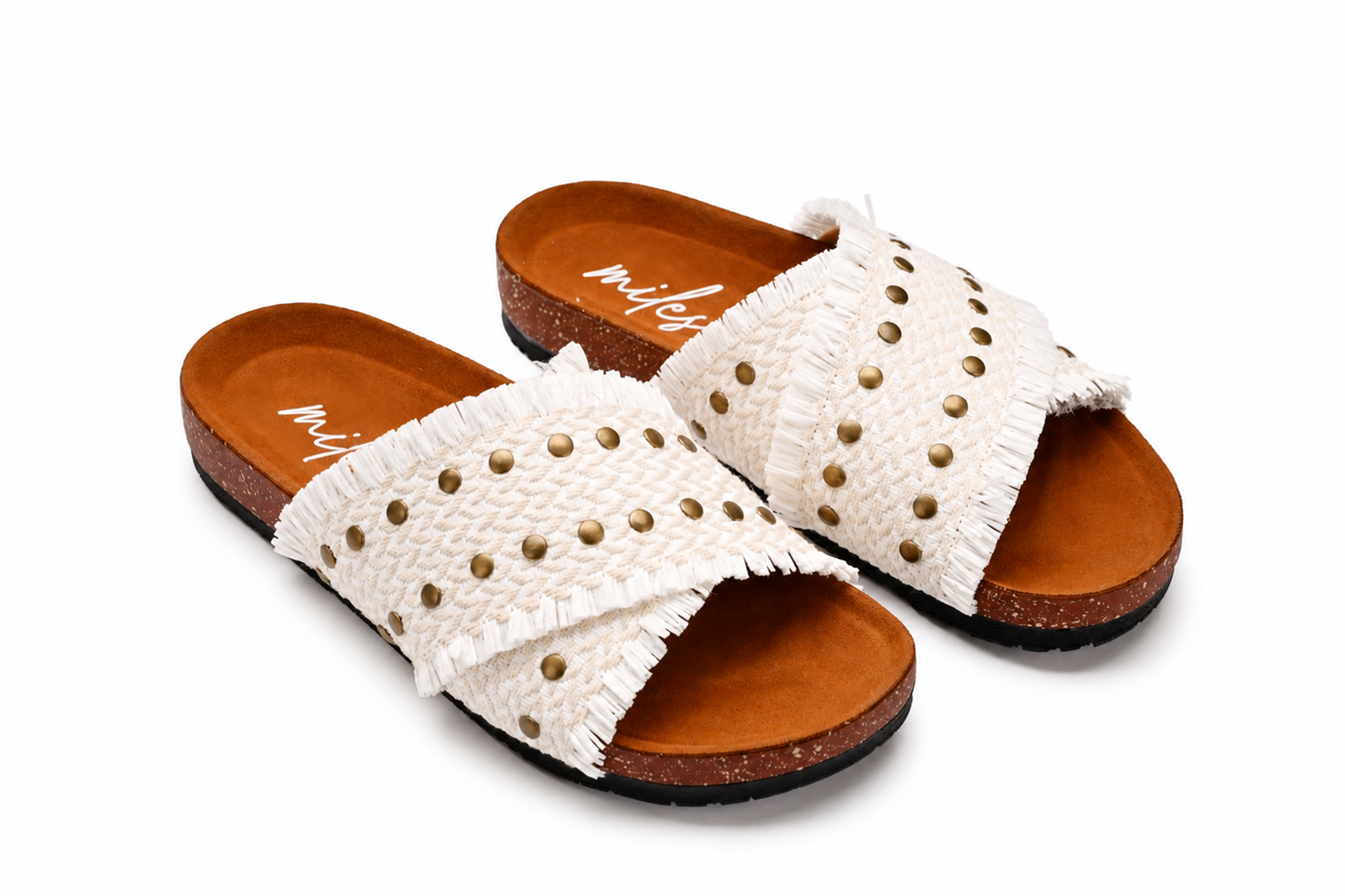 Payge Cross Sandals / White Raffia