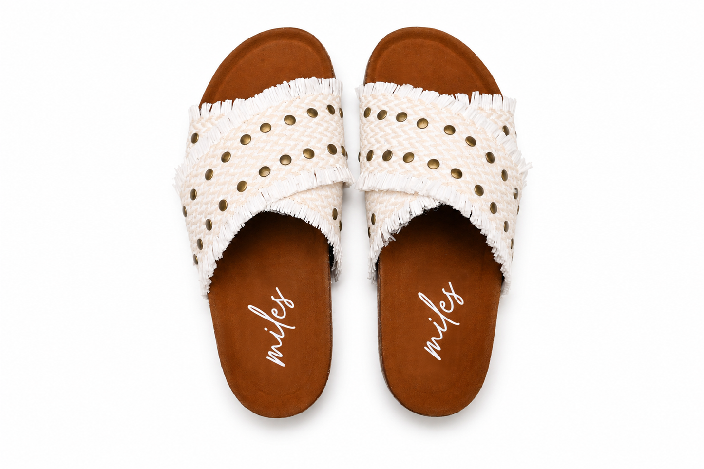 Payge Cross Sandals / White Raffia