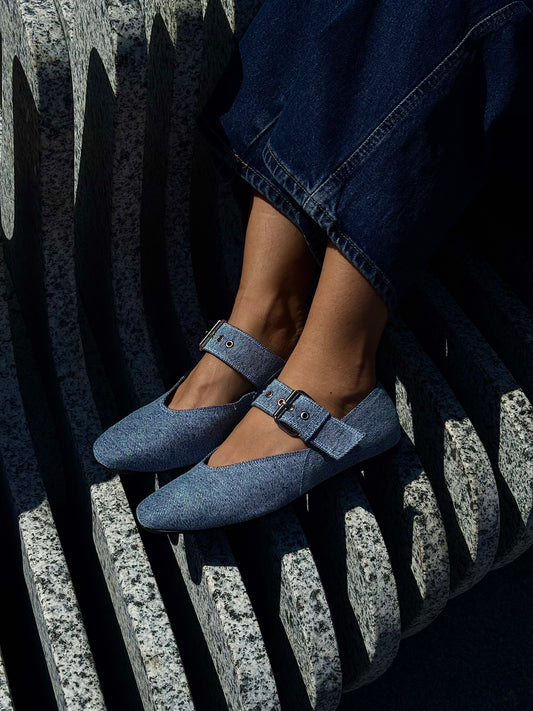 Skye Light Denim Ballerinas