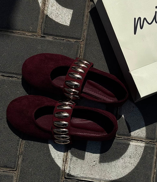 Dune Ballerina in Burgundy