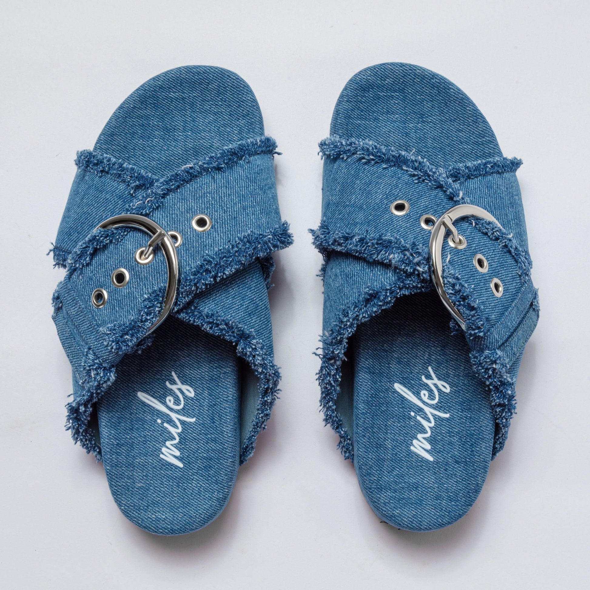 Denim Blue Mile Shoes Kids Printed Slip-on Shoes Miles Crayola