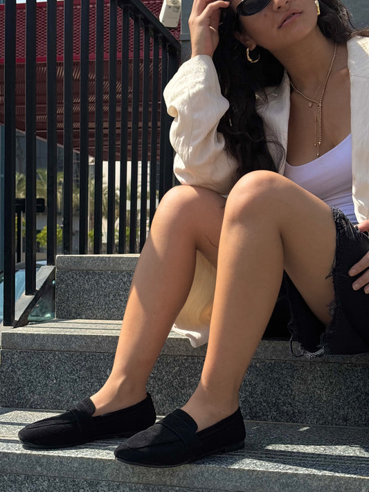 Zane Suede Loafers in Black